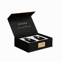 Boîtes de parfum pour homme en verre personnalisées, couleur CMYK, faites à la main, avec couvercle magnétique noir en carton, boîte cadeau personnalisée