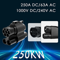 Adaptateur CCS2 vers CCS1 pour charge rapide DC 250A 1000V, compatible avec les chargeurs CCS2 pour véhicules électriques CCS1