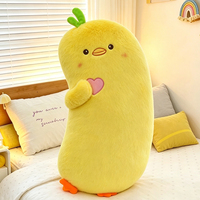 Coussin en peluche long et moelleux Capybara Cœur Kawaii, idéal pour la décoration de chambre et comme cadeau d'anniversaire pour enfants, vente en gros