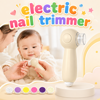 Coupe-ongles pour bébé USB à vitesse réglable avec lampe LED intégrée et plusieurs têtes de ponçage pour