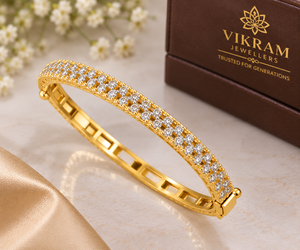Bracelet en or 24 carats Kada 9,51 grammes, fait main, or fantaisie, pour femmes, pour les mariages, bijoux indiens traditionnels - Product Image 1