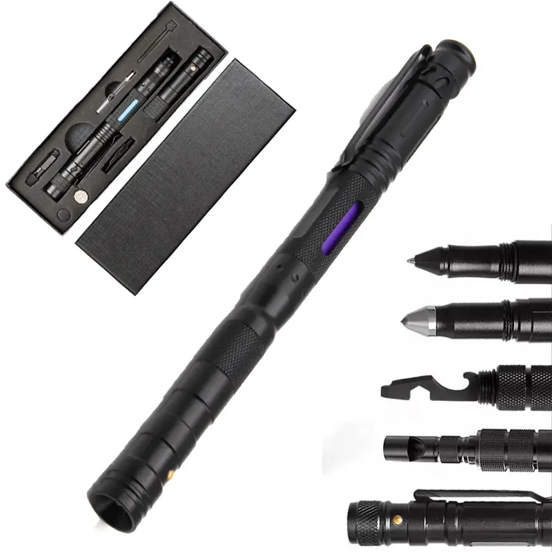 Amazon Hot Sale camping tool pen multi function defense pen 10 in 1 functional tactical pen