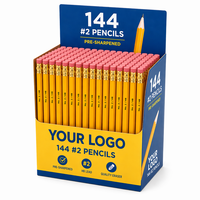 144 crayons pré-affûtés # 2 Crayons à mine HB avec gommes, crayons jaunes en vrac pour l'écriture en classe, à la maison, pour les étudiants et la rentrée scolaire