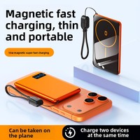 Batterie externe magnétique sans fil 5000mAh 10000mAh, chargeur portable pour smartphone, voyage