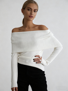 Top in maglia a maniche lunghe da donna-elegante e Sexy, ideale per feste e appuntamenti serali - Product Image 1