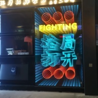 Miroir infini LED en gros, miroir tunnel infini, miroir infini 3D, néon LED pour restaurant