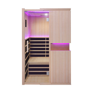 Salle de sauna infrarouge à spectre complet pour 2 personnes en bois de cèdre rouge naturel de qualité supérieure avec accessoires de sauna - Product Image 6