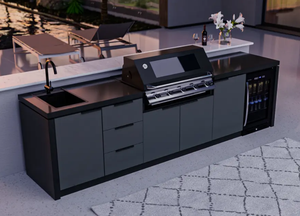 Ensemble complet d'armoires de cuisine d'extérieur en acier inoxydable design haut de gamme avec cuisinière - Product Image 3