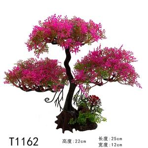 Mini plantas de árbol bonsái artificiales con macetas de <span class=keywords><strong>cemento</strong></span> de plástico <span class=keywords><strong>para</strong></span> el hogar, mesa, oficina, adorno de escritorio, decoración de plástico - Product Image 4