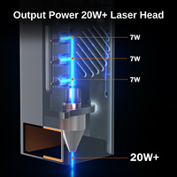 Graveur laser haute précision K1 MINI Plus 20W 4080, découpeuse multifonctionnelle pour cuir, bois, acrylique, verre, plastique