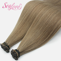 Extensions de cheveux humains Remy en gros 2026, 100g, double trame, cheveux bruts européens, trame fine invisible, toutes les couleurs disponibles