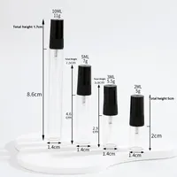 Flacons rechargeables de parfum d'échantillon 2ml 3ml 5ml 2ml 3ml 5ml 10ml flacon de parfum en verre rond transparent pour décanter le parfum