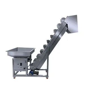 Guide Rail Modular Belt with Dam Board Incline Hopper Conveyor Belt with Vibration Hopper for Powder Granule