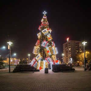 ไฟประดับต้นคริสต์มาสแบบ LED ขนาดใหญ่สำหรับตกแต่งภายนอกอาคาร P65 เหมาะสำหรับตกแต่งห้างสรรพสินค้าในช่วงเทศกาลคริสต์มาส - Product Image 1