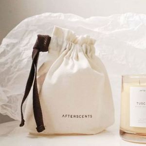 Customizable Canvas <b>Drawstring</b> <b>Pouch</b> Canvas Material Gift Dust <b>Pouch</b> 100% Cotton <b>Drawstring</b> Bag With Single Black Ribbon - Product Image 2