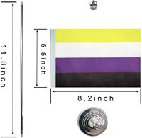 Vente en gros de nouveaux mini drapeaux de bureau LGBT non binaires avec base de support pour les événements et festivals
