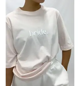 2022 été femmes vêtements hauts à la mode T-Shirt mariée coton solide à manches courtes T-Shirt impression 3D T-Shirt