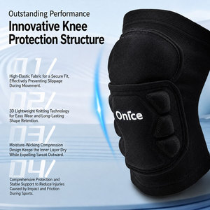 Ginocchiera Sportiva Elastica Unisex, Supporto Protettivo per <span class=keywords><strong>Rotula</strong></span>, Antiscivolo, Traspirante, con Cuscinetto a Nido d'Ape - Product Image 4