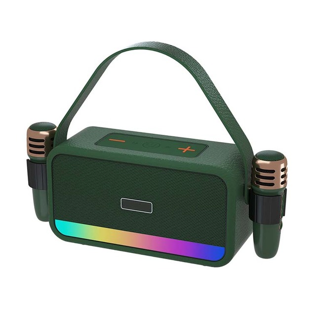 20W Mini Portable Karaoke Blue Tooth Speaker Dual Microphone Audio Microphone Home Karaoke Wireless Blue Tooth Speaker