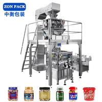 Ligne d'emballage pesée de noisettes entièrement automatique Machine de remplissage et de scellage de bouteilles de pots en PET pour noix mélangées