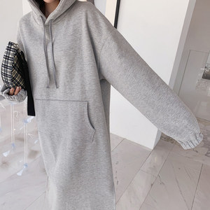<span class=keywords><strong>Felpa</strong></span> con cappuccio stile coreano con cappuccio lungo e spesso da donna - Product Image 4