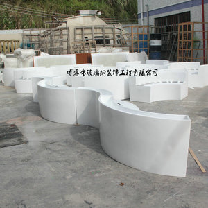 Glass Fiber Reinforced <b>Plastic</b> Modern Curved <b>Bench</b> For Mall Commercial Furniture Durable Design - Product Image 3