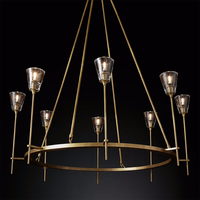 Vente directe d'usine, luminaire suspendu en cristal et cuivre LED de style américain moderne et luxueux, personnalisable, pour la maison, la salle à manger, l'hôtel, le bar, le hall
