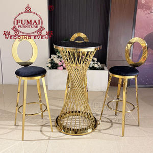 Mesas de Bar Elegantes de Acero Inoxidable Dorado para Fiestas al Aire Libre y Bodas - Product Image 1