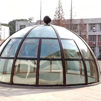 Serre de jardin préfabriquée moderne en verre avec structure en aluminium et verre double trempé Low-E, toit à pignon écologique