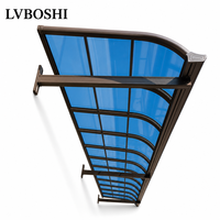 Auvent de porte en alliage d'aluminium sur mesure pour les États-Unis avec panneau PC résistant aux UV, imperméable, pour entrée extérieure