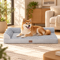 Lit orthopédique pour animaux de compagnie en forme de L, matelas en mousse de soutien, housse lavable, canapé-lit pour chiens de grande race, OEM ODM