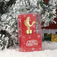 Bouchon de bouteille de vin en forme de renne doré, bouchon de bouteille de Noël en métal avec anneau d'étanchéité en silicone, boîte cadeau en PVC pour la décoration des fêtes