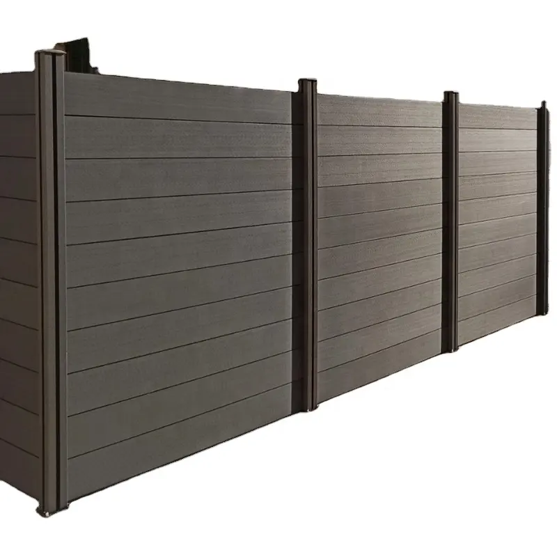 PVCフェンスよりも優れた二色複合木材プライバシーガーデンWPCフェンスの設置が簡単