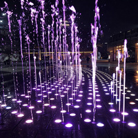 Fontaine de sol extérieure SS304 avec jets LED multicolores programmables, résistante aux intempéries, pour projets de places publiques municipales