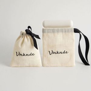 Porte-bougie en coton recyclable avec cordon de serrage - Taille mini, épais et doux, logo personnalisé, couleur, emballage cadeau et artisanat - Product Image 1