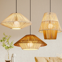 Chanvre Corde Ferme Lustres Américain Design Style Éclairage pour La Maison Vintage Steampunk Lampe Creative Pendentif Lumière