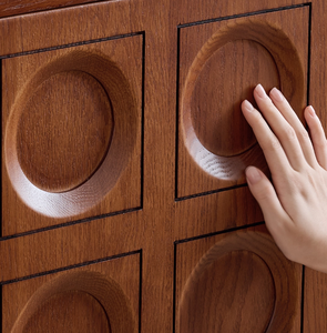 خزانة جانبية فاخرة أوروبية عتيقة ، خزانة خشبية صلبة لغرفة المعيشة ، خزانة تلفزيون - Product Image 2