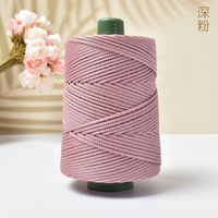 Bojay 250g 3mm Fil creux fantaisie en soie glacée écologique 100% polyester, tricoté à la main, pour macramé et crochet DIY
