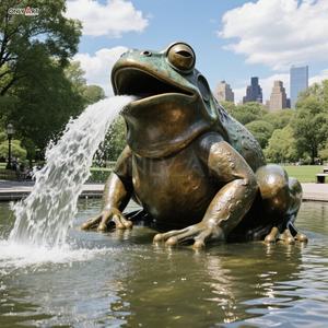 Personalizado al aire libre Ciudad Jardín Grande bronce <span class=keywords><strong>Animal</strong></span> Rana estatua ranas gigantes bronce escultura cascada fuente para la decoración del estanque público - Product Image 5