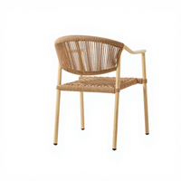 Chaise de salle à manger de parc extérieure en alliage d'aluminium de style ferme