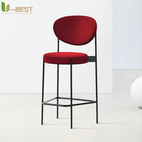 Tabouret de bar moderne et luxueux U-best, en bois massif, confortable, pour la réception d'hôtel