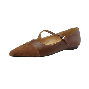 New Women's Pointed Single Heel <b>Shoes</b> <b>Soft</b> Leather Light With French Flat Factory Wholesale Outsole - Product Image 5