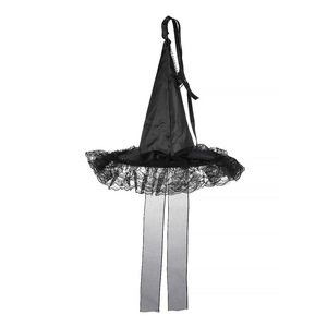 Sombrero <span class=keywords><strong>de</strong></span> <span class=keywords><strong>Bruja</strong></span> <span class=keywords><strong>de</strong></span> Halloween con Arañas Colgantes y Detalles Góticos para Fiestas, <span class=keywords><strong>Gorro</strong></span> <span class=keywords><strong>de</strong></span> <span class=keywords><strong>Bruja</strong></span> <span class=keywords><strong>de</strong></span> Tela con Volantes para Disfraces - Product Image 2