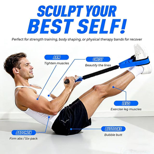 Bande de Résistance à Pédale avec Poignée pour Exercices à Domicile, en Tissu Durable, pour Entraînement des Pieds et des Abdos, avec Protection en Latex - Product Image 3