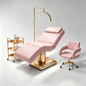 Cama de Masaje Eléctrica de Lujo Beige con 3 Motores, Cama Curva para Tatuajes, Estética Facial, Spa y Pestañas para Salón - Product Image 2