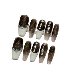 Nouveaux autocollants pour ongles en diamant, longs, à effet de teinture, pour l'automne et l'hiver, à porter à la main, style Night <span class=keywords><strong>Muse</strong></span>, amovibles - Product Image 2