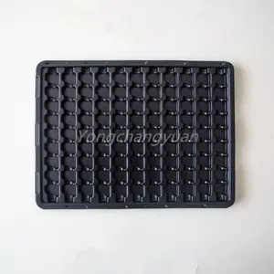 schwarze 99-höhlen-thermoform-esd kundenspezifische kunststoffverpackung elektronisches tablett blister