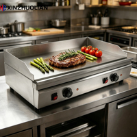 Plaque de cuisson électrique professionnelle antiadhésive en acier inoxydable Teppanyaki, 220V/50HZ 4.4KW 50-300C, modèle de table, vente chaude