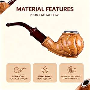 Pipa de Tabaco con Acabado de Mármol de 143 mm al por Mayor |   Tazón Acanalado con Base Translúcida Ámbar, Venta al por Mayor, YunAng OEM - Product Image 4