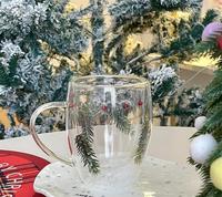 Tasse en verre à double paroi à haute teneur en borosilicate faite à la main